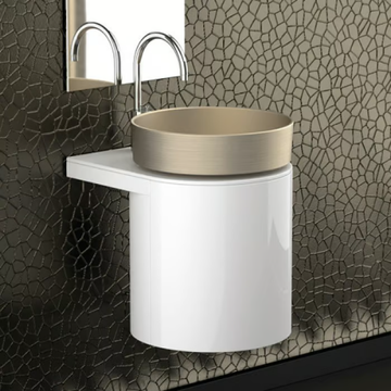LEONARDO KOIN MEDIO WHITE RHO PLATINUM - Wooden vanity unit by Glass Design - view 3
